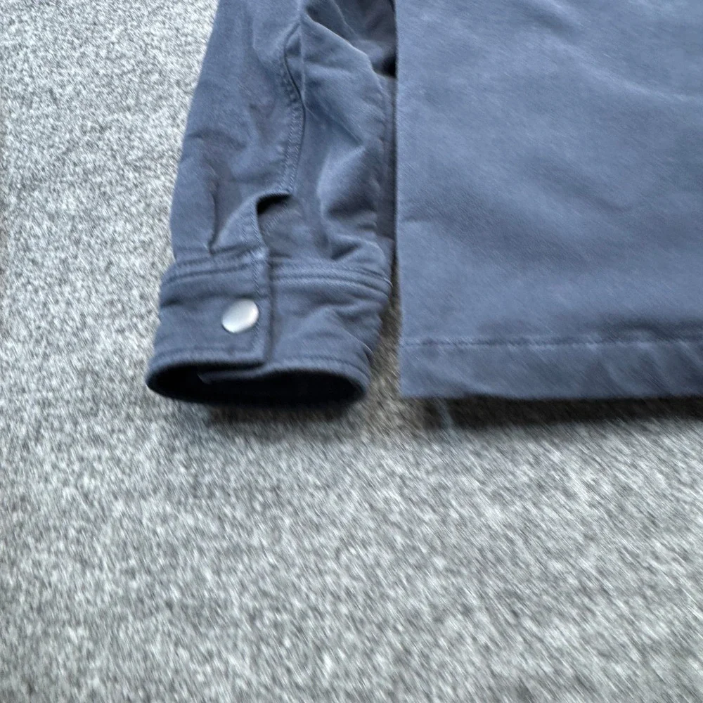 Travis Mathew Jacket Men Large Blue Full Zip Snap Fleece Lined Utility Barn Coat